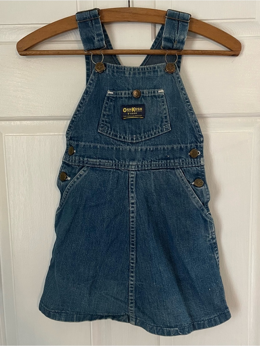 Vintage OshKosh B'gosh Vestbak Blue Denim Overall Toddler Dress
